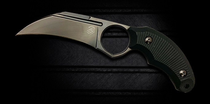 Bastinelli BC-20BTSW Harpy Fixed Blade Knife, N690Co, G10 Black, BASBC20BTSW