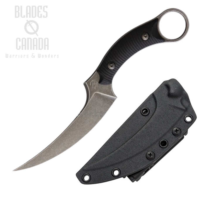 Bastinelli Mako Fixed Blade Knife, N690Co, G10 Black 3D, BC-14