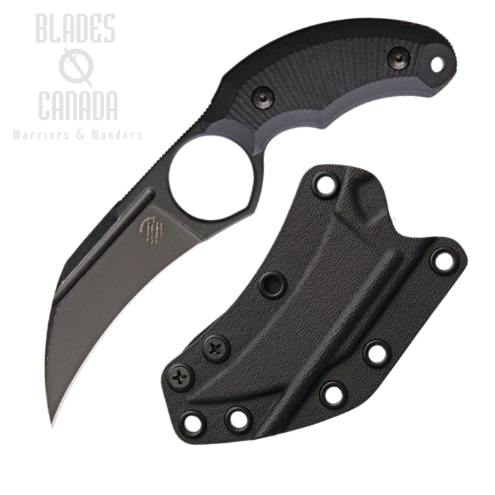Bastinelli Harpy Fixed Blade Knife, N690Co, G10 Black, BC-20BTSW
