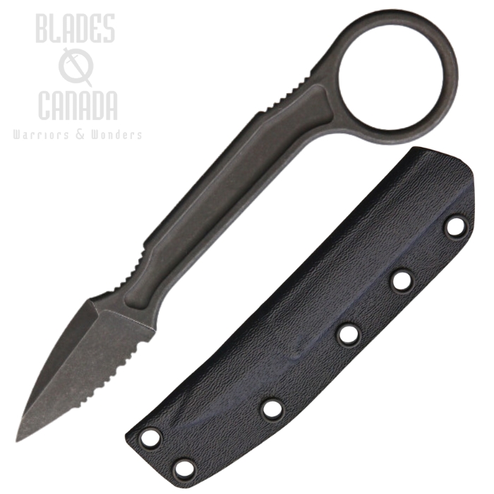 Bastinelli Creations SPADE Fixed Blade Knife, N690 Serrated, Kydex Sheath, BAS223S