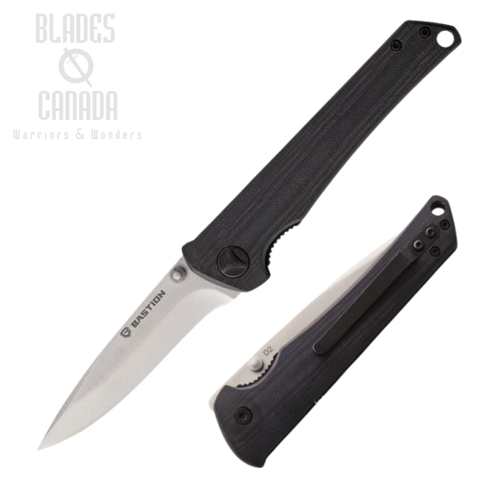 Bastion Partizan 12 Framelock Folding Knife, D2, G10 Black, BSTN12