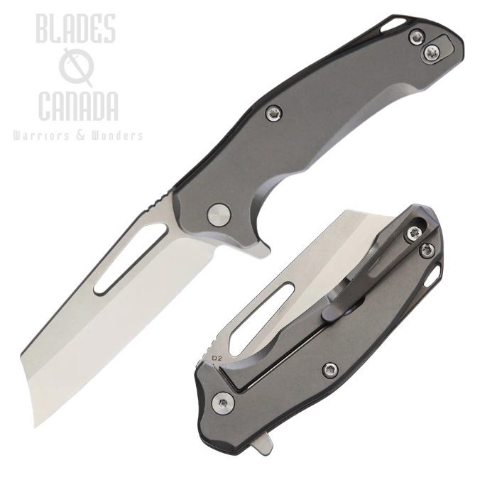 Bastion Mini Braza Cleaver Filpper Framelock Knife, D2, Stainless, BSTN228C