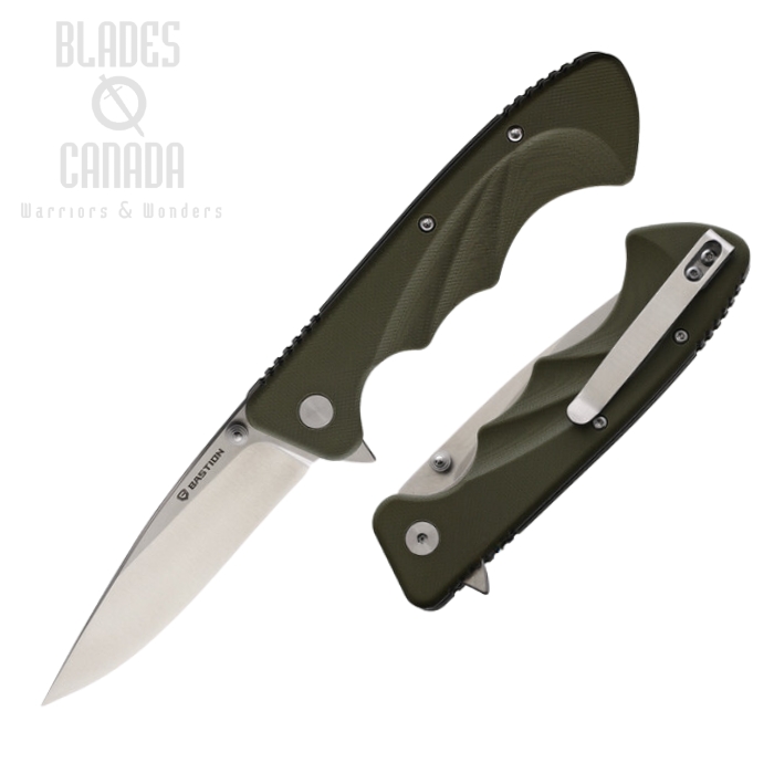 Bastion Flight Flipper Folding Knife, D2, G10 Green, BSTN235