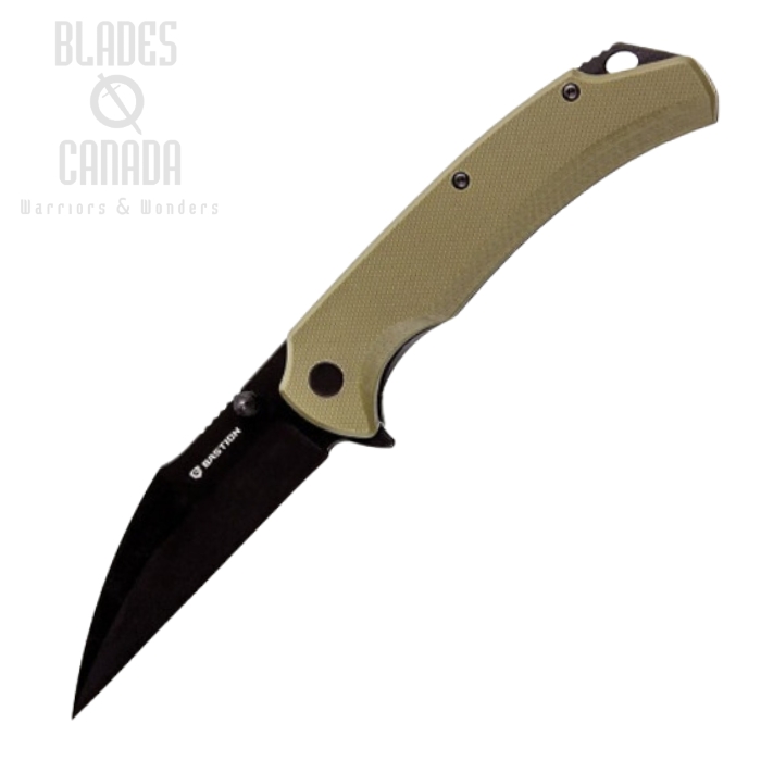 Bastion Talon Flipper Folding Knife, D2 Black, G10 OD Green, BSTN2392