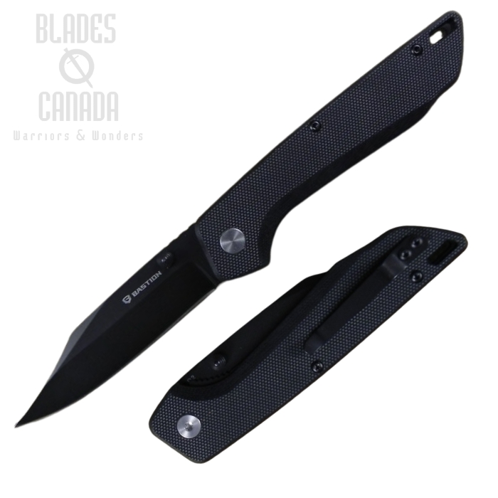 Bastion Blitz Folding Knife, D2 Black, G10 Black, BSTN2401