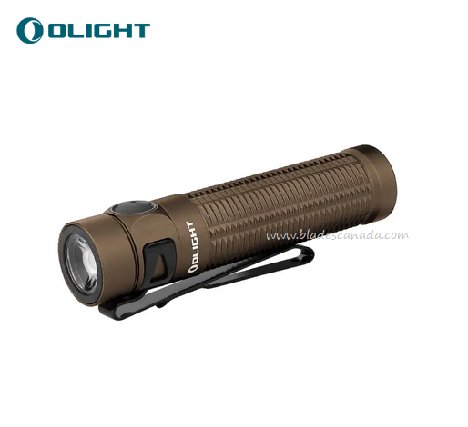 Olight Baton 3 Pro Rechargeable Flashlight, Cool White, Desert Tan - 1,500 Lumens