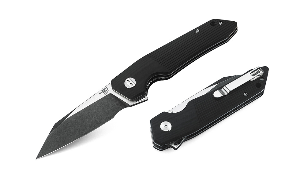 Bestech Barracuda Flipper Folding Knife, D2 Two-Tone, G10 Black, BG15A-2 - Click Image to Close