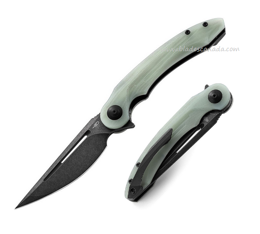 Bestech Irida Flipper Folding Knife, 14C28N Sandvik Black, G10 Natural, BG25G