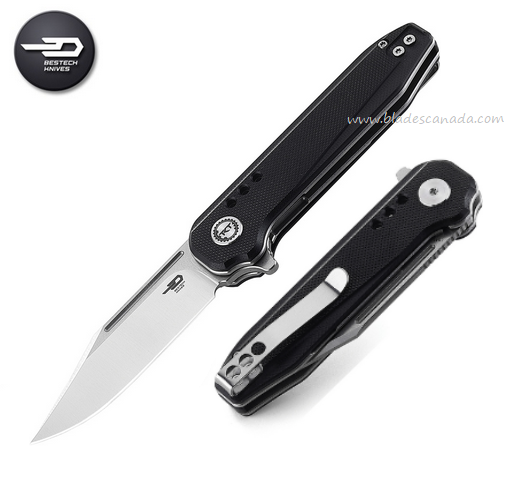 Bestech Syntax Flipper Folding Knife, 154CM SW/Satin, G10 Black, BG41A