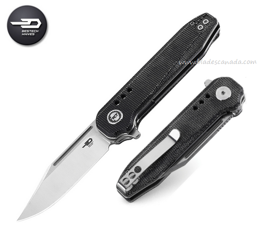 Bestech Syntax Flipper Folding Knife, 154CM SW/Satin, G10 Black, BG41D