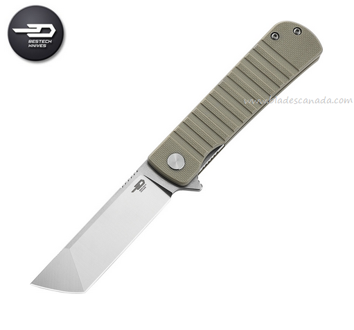 Bestech Titan Flipper Folding Knife, D2 SW/Satin, G10 Beige, BG49A-2