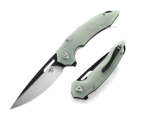 Bestech Ornetta Flipper Folding Knife, D2 Two-Tone, G10 Natural, BG50D