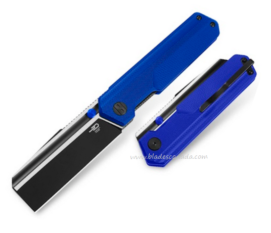 Bestech Tardis Folding Knife, D2 Black/Satin, G10 Black/Blue, BG54G