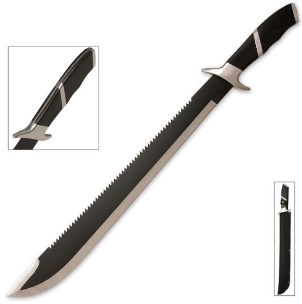 War Hunter Sawback Machete, Nylon Sheath, BK1806 - Click Image to Close