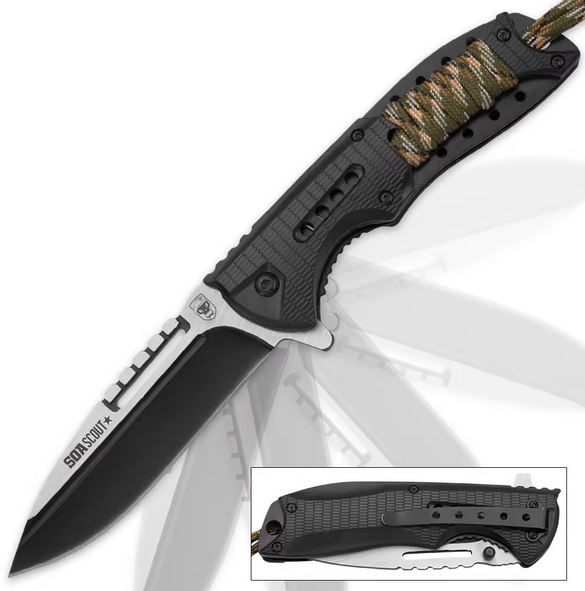 SOA Scout Flipper Folding Knife, Assisted Opening, BK3496