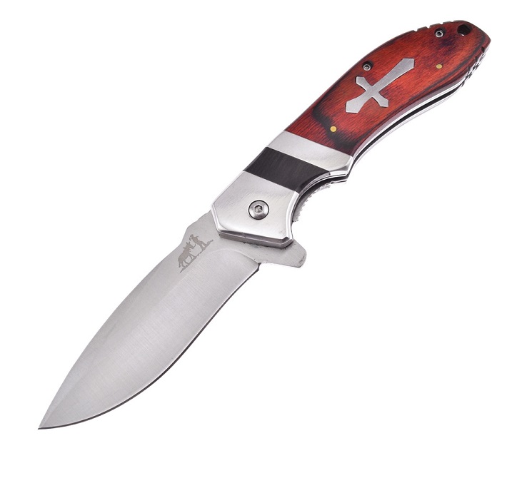 Frost Blackhills Steel BKH-014BRW Cross Folder, Brown Pakkawood