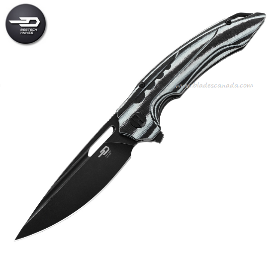 Bestech Ornetta Flipper Folding Knife, N690 SW/Satin, G10/Carbon Fiber, BL02D