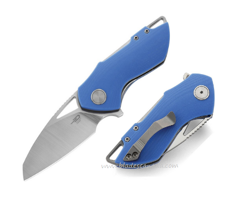 Bestech Riverstone Flipper Folding Knife, 154CM, G10 Blue, BL03B