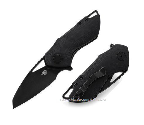 Bestech Riverstone Flipper Folding Knife, 154CM Black, G10 Black, BL03C