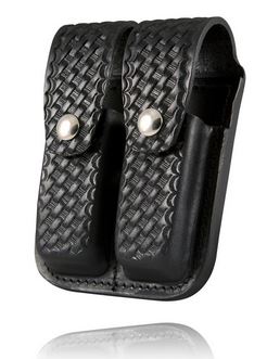 Boston Leather 5601-3 Double Mag Holder 9mm/.40 - Basketweave
