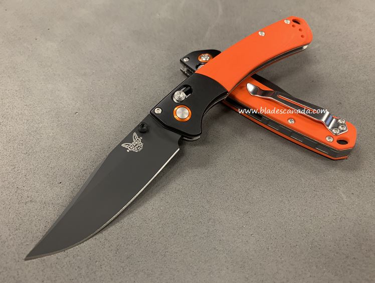 Benchmade Mini Crooked River Folding Knife, 20CV, G10 Orange, 15085CU14 - Click Image to Close