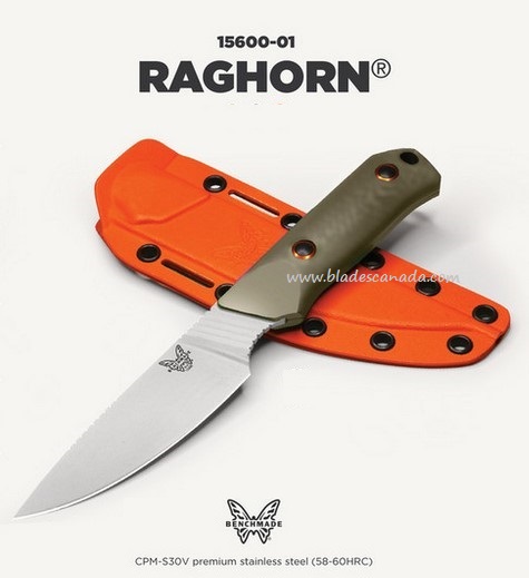 Benchmade Raghorn Fixed Blade Knife, S30V Steel, G10, 15600-01