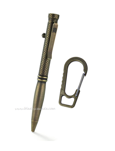 Bestechman Scribe Pen, Titanium Bronze/Black with Carabiner, BM16E
