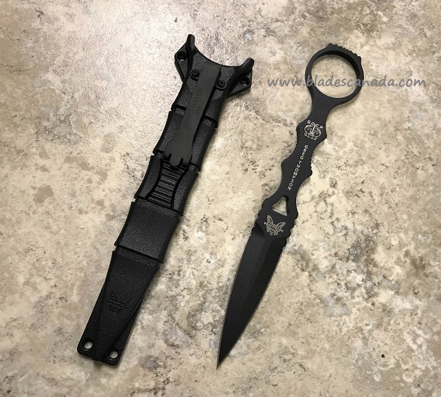 Benchmade SOCP Dagger Fixed Blade Knife, 440C, Black Sheath, 176BK