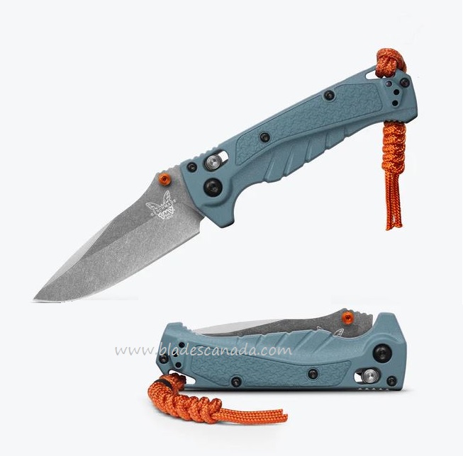 Benchmade Adira Mini Folding Knife, MagnaCut Satin, Grivory Blue, 18065