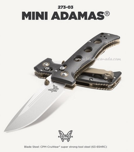 Benchmade Mini Adamas Folding Knife, CPM MagnaCut, Carbon Fiber, 273-03