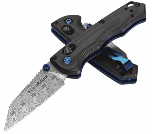 Benchmade Gold Class Full Immunity Folding Knife, Damasteel, Unidirectional Carbon Fiber, 290-241