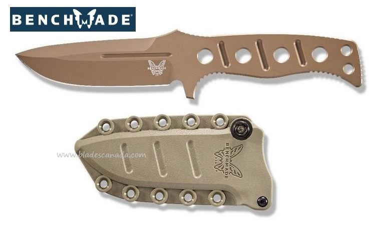 Benchmade Adamas Fixed Blade Knife, CruWear FE, Desert Tan Sheath, 375FE-1 - Click Image to Close