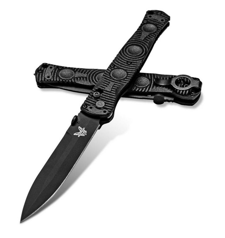 Benchmade SOCP Folding Knife, D2 Steel, Carbon Fiber Elite, 391BK - Click Image to Close