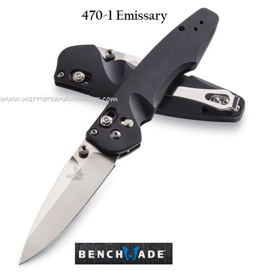 Benchmade Emissary Folding Knife, Assisted Opening, S30V, Aluminum Black, 470-1