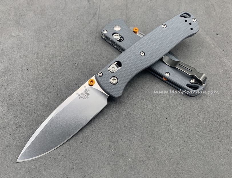 Benchmade Bugout Folding Knife, 20CV, Grey G10, Orange Thumbstud & Standoffs, 535CU112 - Click Image to Close