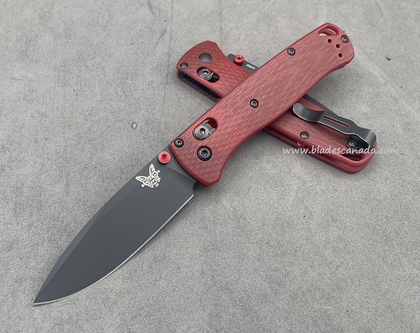 Benchmade Bugout Folding Knife, 20CV, Red G10, Red Thumbstud & Standoffs, 535CU122