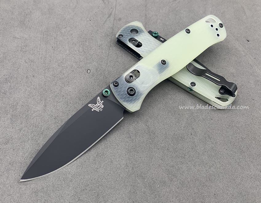 Benchmade Bugout Folding Knife, M4 Steel, Jade G10, Green Thumbstud & Standoffs, 535CU148