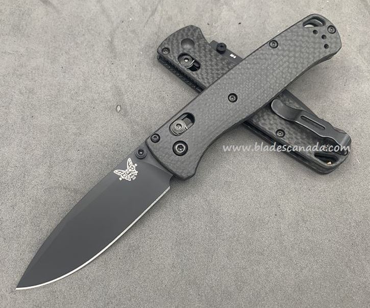 Benchmade Bugout Customized Folding Knife, M4, Carbon Fiber, Black Thumbstud & Standoffs, 535CU202