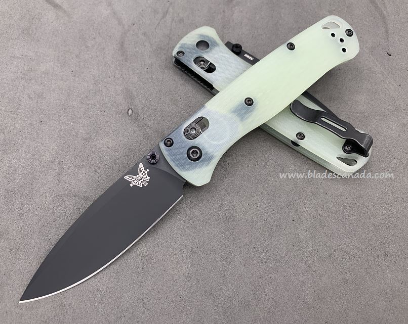 Benchmade Bugout Customized Folding Knife, S90V Black, Jade G10, Black Thumbstud & Standoffs, 535CU214