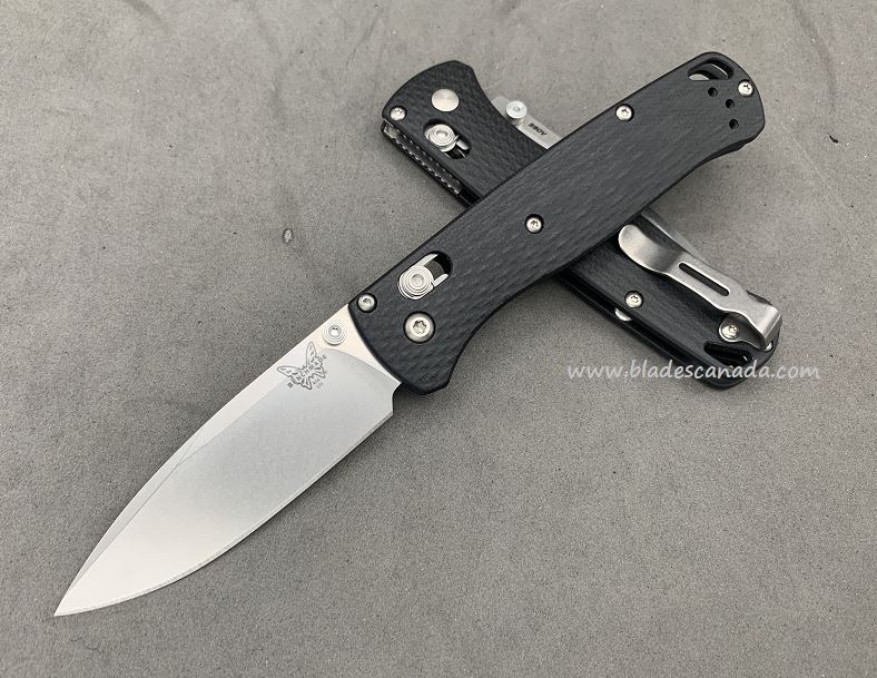 Benchmade Bugout Customized Folding Knife, S90V Satin, BlackG10, Satin Thumbstud & Standoffs, 535CU215