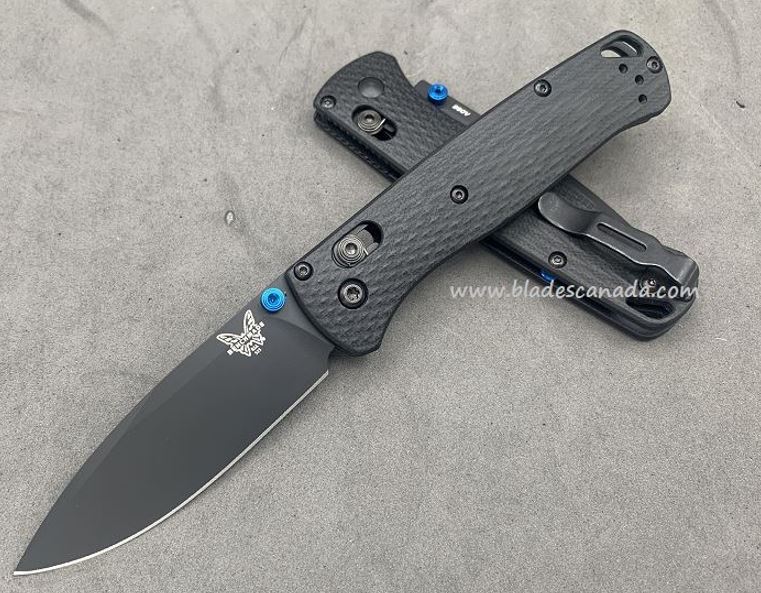 Benchmade Bugout Customized Folding Knife, S90V, G10, Blue Thumbstud & Standoffs, 535CU217