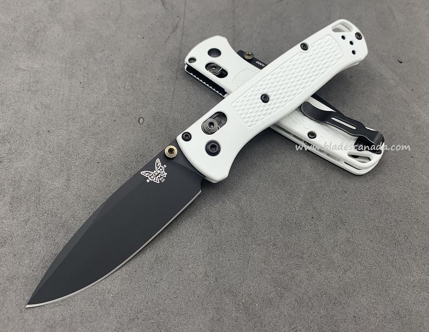 Benchmade Bugout Folding Knife, 20CV, White Handle, OD Thumbstud & Standoffs, 535CU85 - Click Image to Close