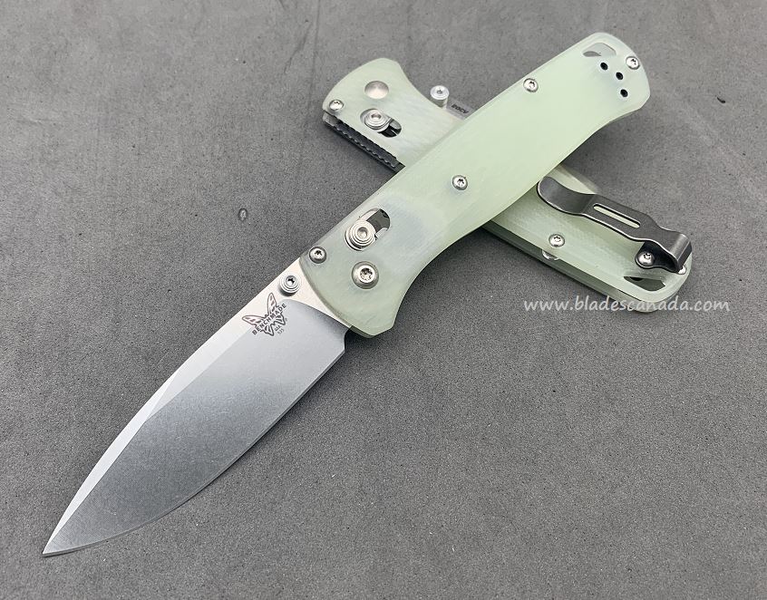 Benchmade Bugout Folding Knife, 20CV, G10 Jade, Satin Thumbstud & Standoffs, 535CU91 - Click Image to Close