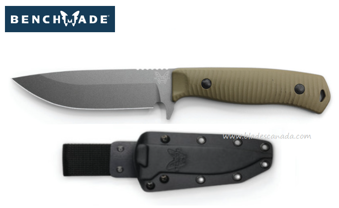 Benchmade Anonimus Fixed Blade Knife, CPM CruWear, G10 OD Green, 539GY