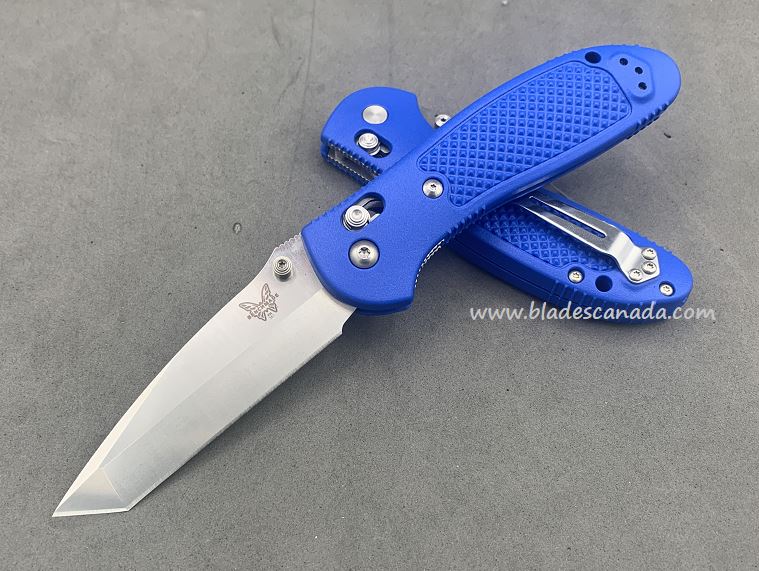 Benchmade Griptilian Pardue Tanto Folding Knife, D2 Steel, Royal Blue, 553CU1 - Click Image to Close