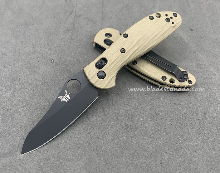 Benchmade Mini Griptilian Pardue Folding Knife, M4 Steel, G10 Desert Tan, 555CU8 - Click Image to Close