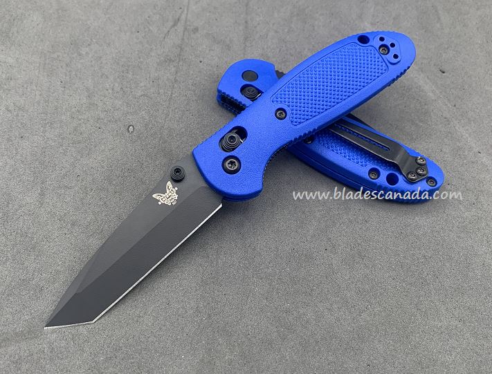 Benchmade Mini Griptilian Pardue Tanto Folding Knife, D2 Steel, Royal Blue, 557CU2