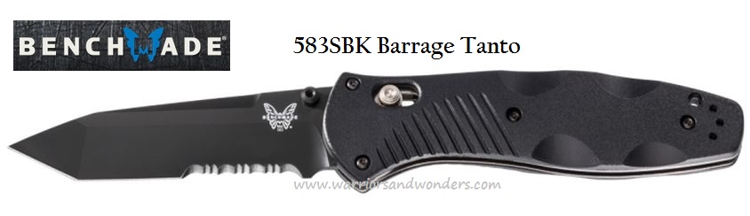 Benchmade Barrage Folding Knife, Assisted Opening, 154CM Tanto, Valox Black, 583SBK - Click Image to Close