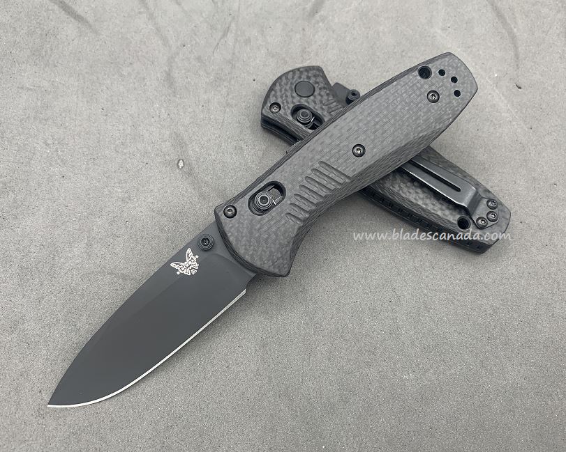 Benchmade Mini Barrage Osborne Customized Folding Knife, Assisted Opening, M4 Steel, Carbon Fiber, 585CU13