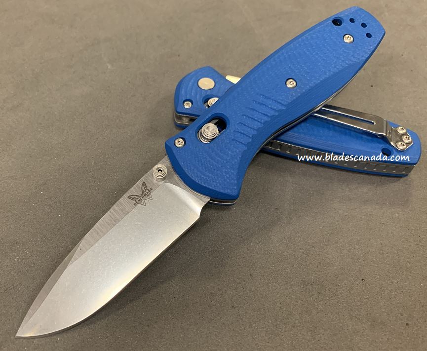 Benchmade Mini Barrage Osborne Folding Knife, Assisted Opening, 20CV, G10 Blue, 585CU21